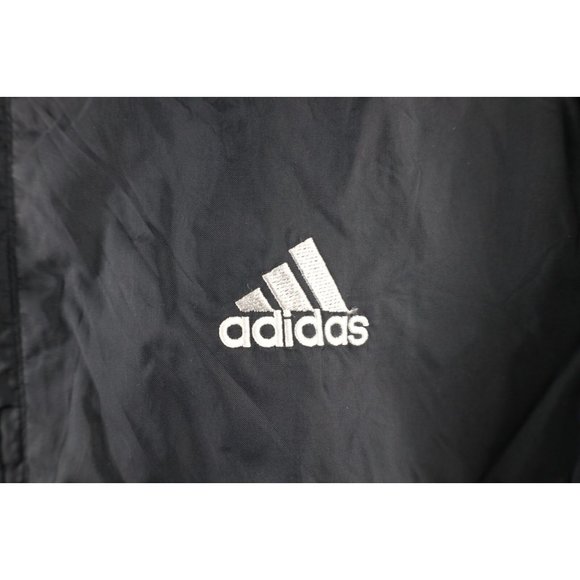 Vintage 90s Adidas Mens XL Spell Out Striped Lined Full Zip Windbreaker Jacket - Picture 5 of 12